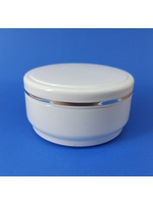 Şeritli Beyaz 100 ml Boş Kozmetik Kutusu, 50 Adet