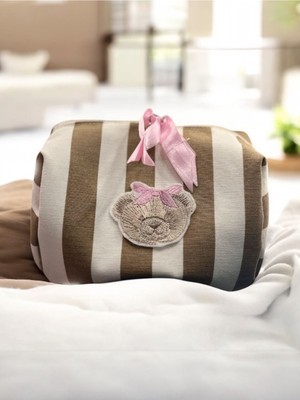 Çizgili Bebek Bakım ve Bez Çantası, Kahverengi, Şık ve Kullanışlı Tasarım