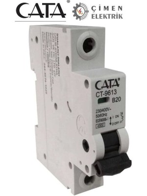 Cata Ct 9613 1X20A 4.5ka B Tipi Otomatik Sigorta