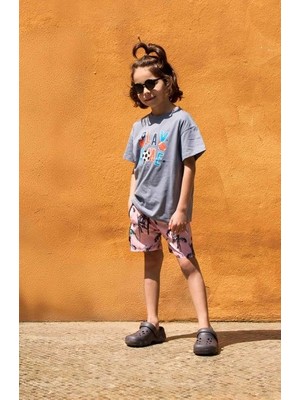 Luess Erkek Çocuk Flamingo Desenli Mayo Şort (4-5 Yaş 8-9 Yaş)