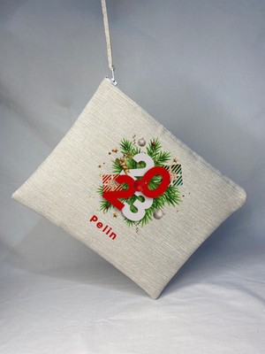 Şık Kişiye Özel Sevgililer Günü Hediyesi Bej Makyaj ve El Çantası