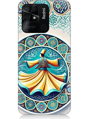 Xiaomi Redmi 10C Uyumlu Çini Motifli Semazen Figürü  Desenli Silikon Kılıf