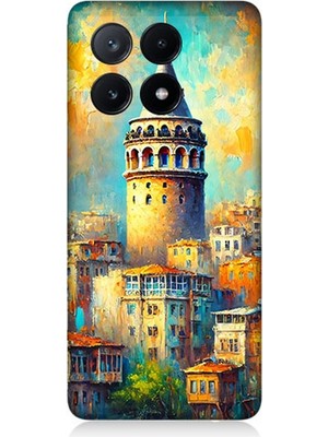 Xiaomi Poco X6 Pro Uyumlu Galata’da Renkli Işıklar  Desenli Silikon Kılıf
