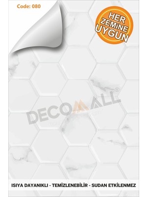 Code 80 Suya Dayanıklı Mutfak Banyo Zemin Mermer Mobilya Fayans Folyo Kaplama (Laminasyonlu)