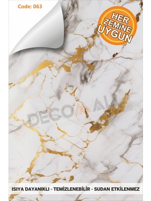Code 63 Suya Dayanıklı Mutfak Banyo Zemin Mermer Mobilya Fayans Folyo Kaplama (Laminasyonlu)