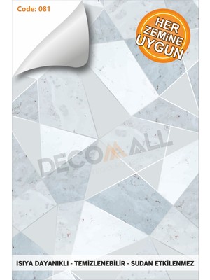 Code 81 Suya Dayanıklı Mutfak Banyo Zemin Mermer Mobilya Fayans Folyo Kaplama (Laminasyonlu)