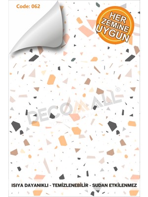 Code 62 Suya Dayanıklı Mutfak Banyo Zemin Mermer Mobilya Fayans Folyo Kaplama (Laminasyonlu)