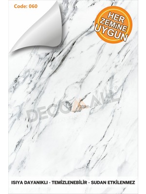 Code 60 Suya Dayanıklı Mutfak Banyo Zemin Mermer Mobilya Fayans Folyo Kaplama (Laminasyonlu)