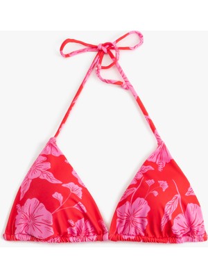 Koton Boyundan Bağlamalı Çiçekli Üçgen Bikini Üstü