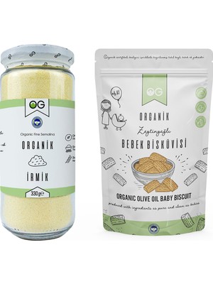 OG natural Organik İrmik ve Organik Bebek Bisküvi Seti