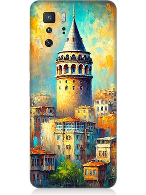 Teknomeg Xiaomi Poco X3 Gt Uyumlu Galata’da Renkli Işıklar  Desenli Silikon Kılıf