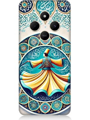 Teknomeg Xiaomi Redmi 14C Uyumlu Çini Motifli Semazen Figürü  Desenli Silikon Kılıf