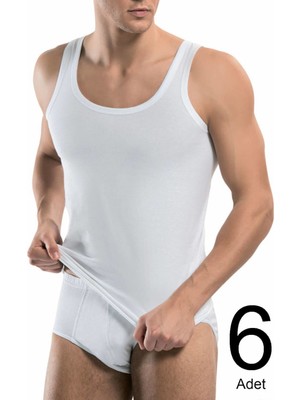 Erkek Beyaz 6'lı Paket Atlet Külot Takım ELF568T01010109CCM6