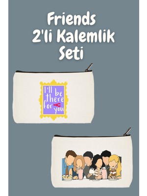 2'li Makyaj ve Çanta Seti, Kalemlik, Cüzdan, Bez Çanta, Bej Renk