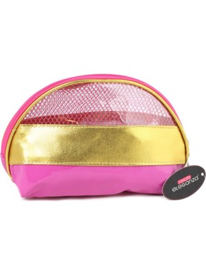 Şeritli Şık Makyaj Çantası, Pratik ve Renkli Tasarım, Hafif ve Kullanışlı.