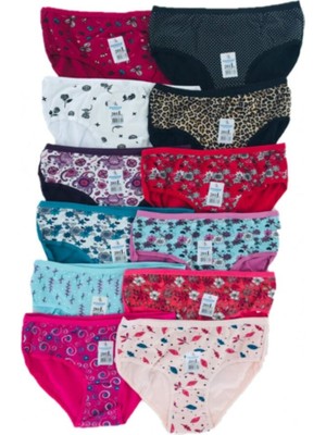 Kadın Desenli 12'li Bato Büyük Beden Külot