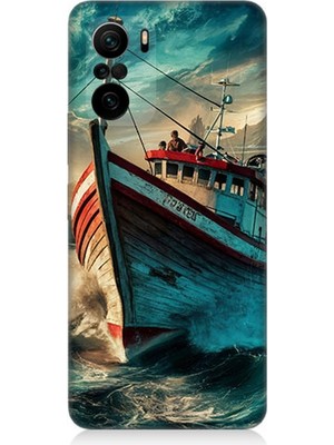 Teknomeg Xiaomi Redmi K40 Uyumlu Dalgalarla Savaşan Gemi  Desenli Silikon Kılıf