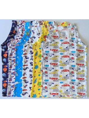 Erkek Çocuk Renkli Elastan Empirme Atlet (6 Adet)