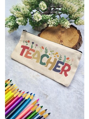 Bej Renkli Fermuarlı Öğretmen Kalemlik, Şık ve Kullanışlı Öğretmen Hediyesi