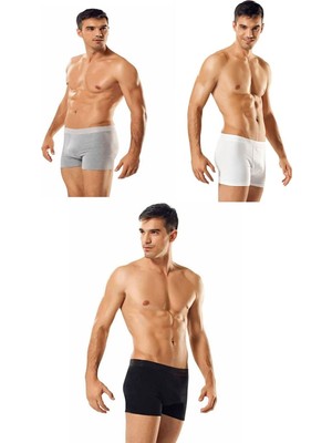Iç Giyim Pamuklu Likralı Erkek Boxer Paçalı Don 3 Lü Paket