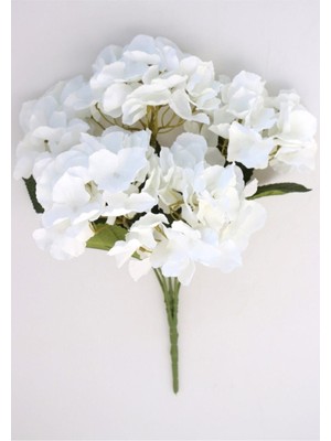 Beyaz ve Pembe 7 Kafalı Ortanca, 38 cm Çapında Şık Çiçek Düzenlemesi