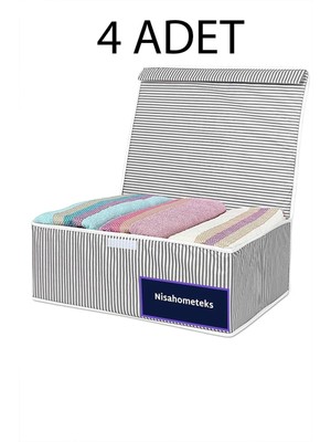 About The Perfect Gri 4 Adet Baza ve Çekyat Altı Kutu Hurç 50X40X19 Cm, Şık ve Kullanışlı Depolama Seti