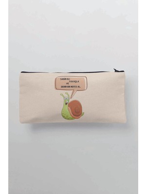 Yumuşak Bej Baskılı Çok Fonksiyonlu Bez Çanta