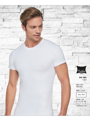 Tutku Erkek Penye Yarım Kollu 6'lı Paket Atlet Beyaz %100 Pamuklu Rahat Kesim Özelliği