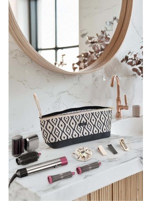 Şık Siyah Saç ve Makyaj Çantası, 16X38X16 cm