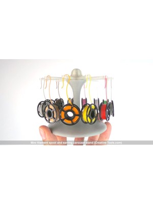 BYR Mini Filament Makarası ve Küpe Atlıkarıncası Standı (Plastik Aparattır!!!) 3D
