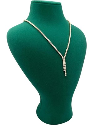 Yeşil Süet Takım Kolye Sergileme Mankeni, 29/22 Cm, Yerli Üretim