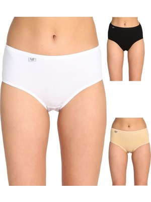 Tutku Kadın Karışık Bato Külot %96 Pamuk %4 Likra 3 Adet Siyah Ten Beyaz Renk Seçenekleri