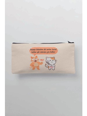 Renkli Baskılı Çok Amaçlı Bez Çanta, Kalemlik ve Cüzdan Seti