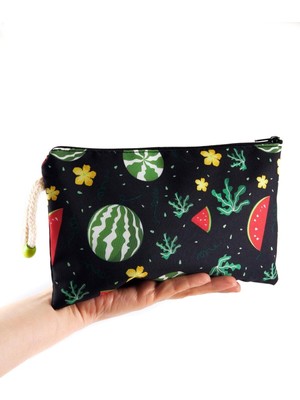 Karpuz Desenli Fermuarlı Orta Boy Çanta, 12X20CM, Şık ve Kullanışlı Tasarım