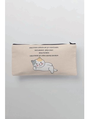 Renkli Baskılı Bez Makyaj Çantası, Kalemlik ve Cüzdan Için Şık Tasarım