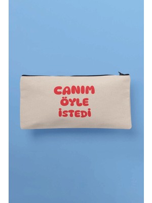 Şık Bej Baskılı Çok Amaçlı Çanta, Kalemlik ve Cüzdan Seti