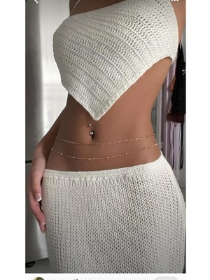 Fiamoss Altın Kaplama 2 Li Bel Zinciri Kadınlar İçin Şık ve Rahat Aksesuar Gold Renkli Modern Tasarım