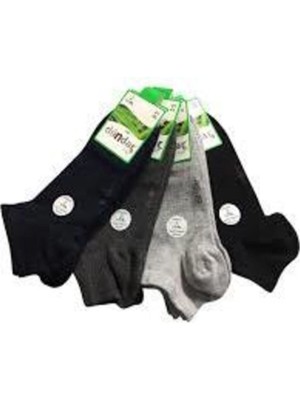 6'lı  Bambu Dikişsiz Koku Yapmayan Patik Çorap- Siyah - 40-44