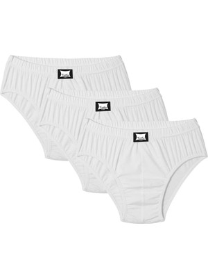 Erkek Beyaz Penye 12'li Kom Slip Külot 0109