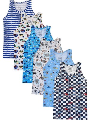 Erkek Çocuk Renkli Elastan Empirme Atlet 6'lı