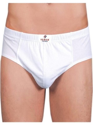 Seher Erkek Yıldızı Beyaz 12'lı Slip Külot 005