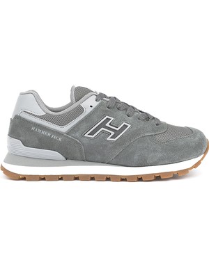 Hammer Jack 102 19253-G Deri Koyu Gri Kadın Sneaker