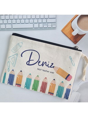 Isme Özel Renkli Şık Clutch Çanta Öğretmene Hediye