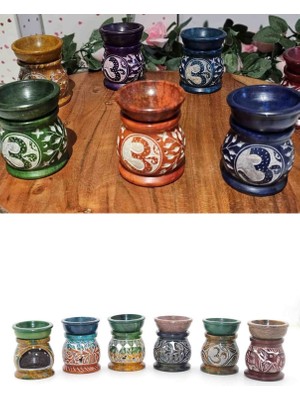 Obsidian Doğal Taş Buhurdanlık Aromaterapi Tütsülük Şık Dekoratif Şifa Taşı Oda Kokusu Difüzörü