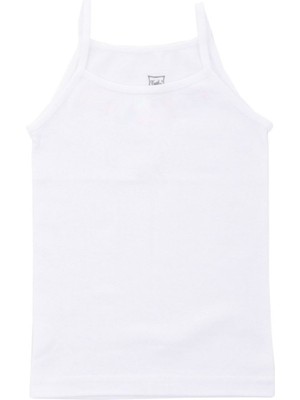 Kız Çocuk Ip Askılı Beyaz Atlet 6lı Paket