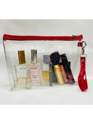 Şeffaf ve Şık Makyaj Çantası, Pratik ve Kullanışlı Tasarım, Renkli Seçenekler