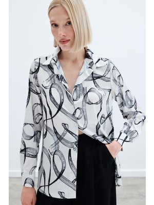 Desenli Klasik Gömlek - Siyah