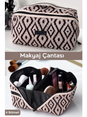 Kahverengi Seyahat Makyaj Çantası Organizer, Pratik ve Şık Düzenleyici