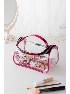 Şeffaf Mor Seyahat ve Kişisel Bakım Çantası, Pratik Organizer, Şık ve Hafif Tasarım