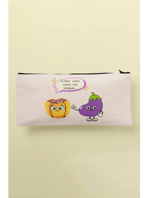 Renkli ve Eğlenceli Baskılı Çok Amaçlı Bez Çanta Kalemlik ve Cüzdan